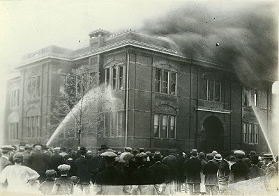 In 1908, Marion's High School building was set on fire for the third time, however it was determined that this fire was caused by arson.  The Marion Fire Department responded quickly and was able to save most of the building by confining the fire to the attic. Classes were able to continue uninterrupted in the facility.