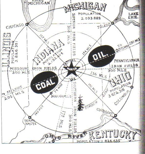 From a Bazaar magazine advertisement, a map of natural resources located near Marion