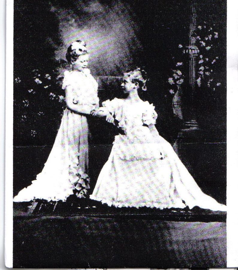 Josephine and her sister, Ione, in the play Tom Thumb\'s Wedding