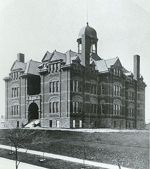 Marion High School\'s first new building, opened in 1891. It cost \$65,000, and employed five teachers when it was opened.