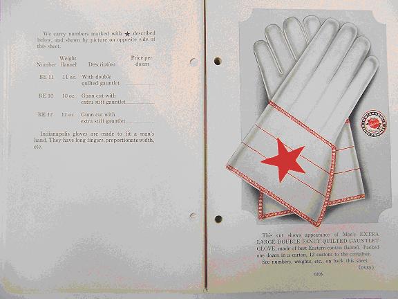 Indianapolis Glove Company glove catalogue
