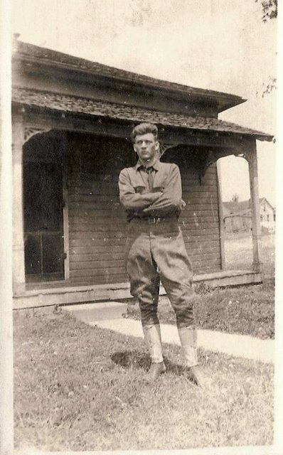 Algie Rogers in partial uniform during World War One