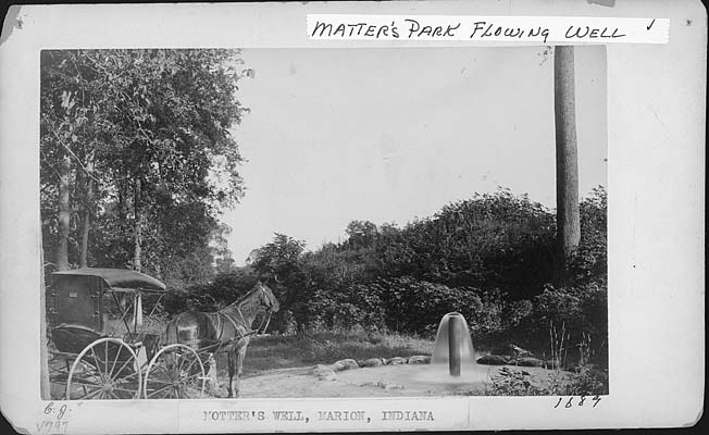 Natural artesian well at present-day Matter Park, 1889