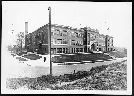 Second Marion High School, shortly after its construction in 1917 on corner of Nelson and 'A' St.