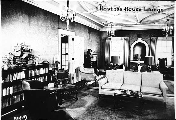 Interior of lounge room at the Hostess House (ca. 1960)
