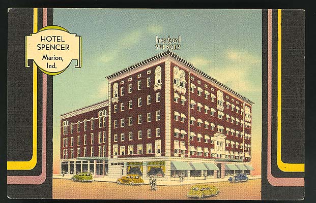 (ca. 1940) Color postcard of Hotel Spencer