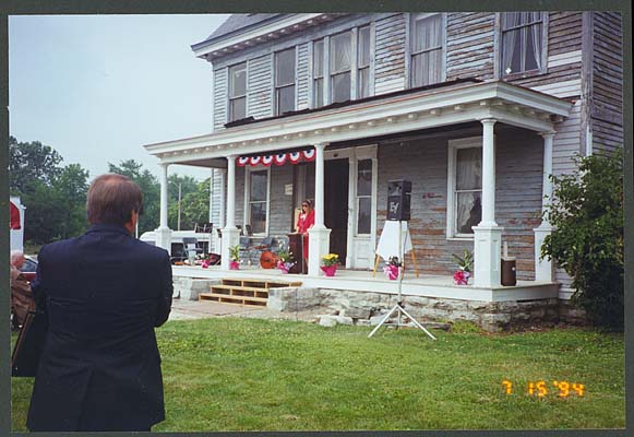 The Webster House as it was being dedicated as the Quilters\' Hall of Fame, July 15, 1994